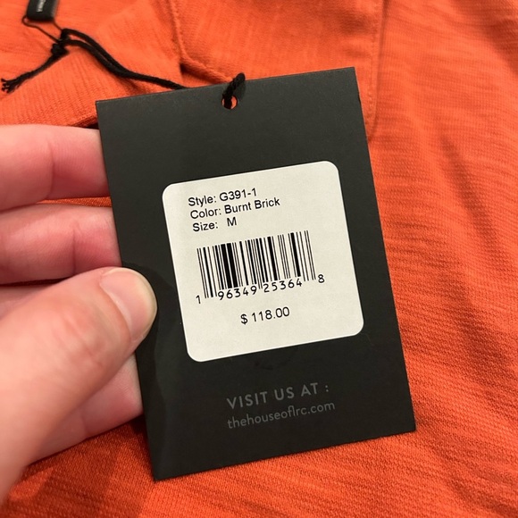 NWT Good Man Brand Men's Orange Polo Shirt 100% Cotton Size Medium - Picture 4 of 7